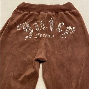 Juicy Couture x Forever 21 velour track pants graphic in rhinestones Y2K Medium
